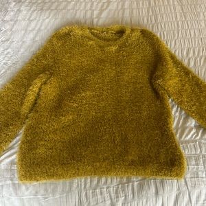 Fluffy cozy mustard yellow sweater